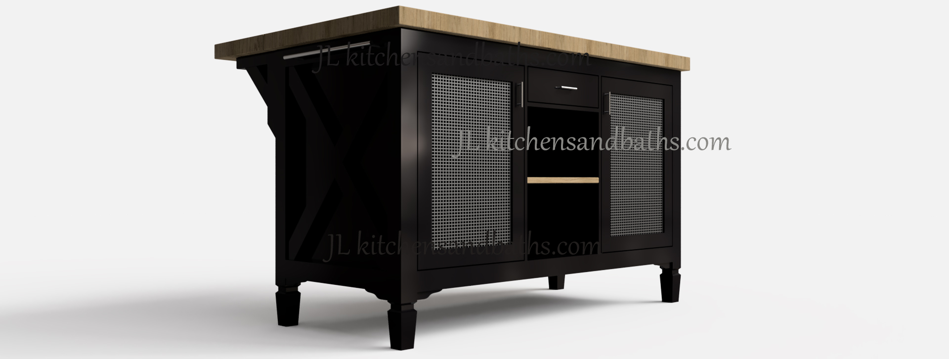  Black Kitchen Island Mesh Doors